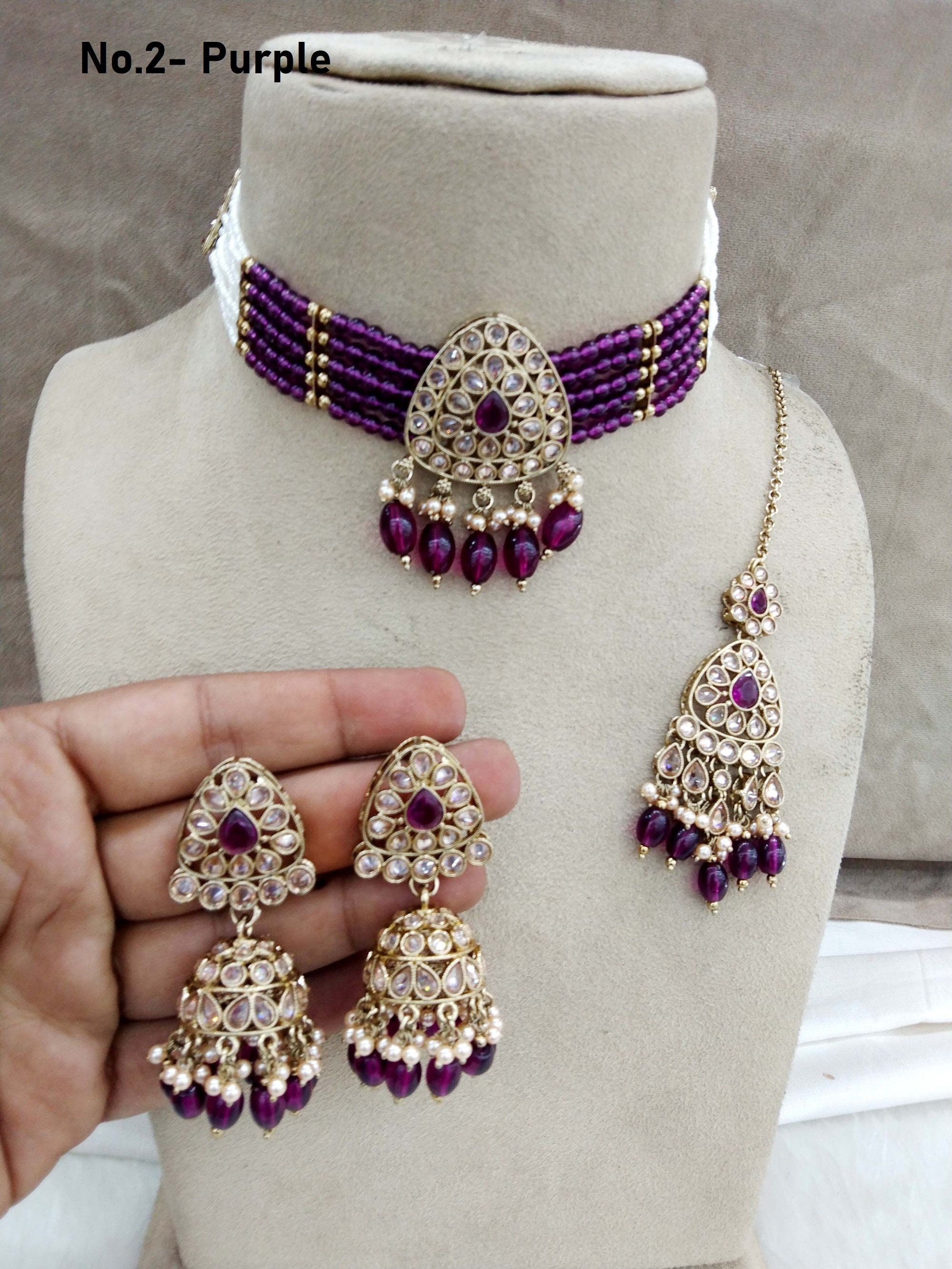 Purple on sale choker set