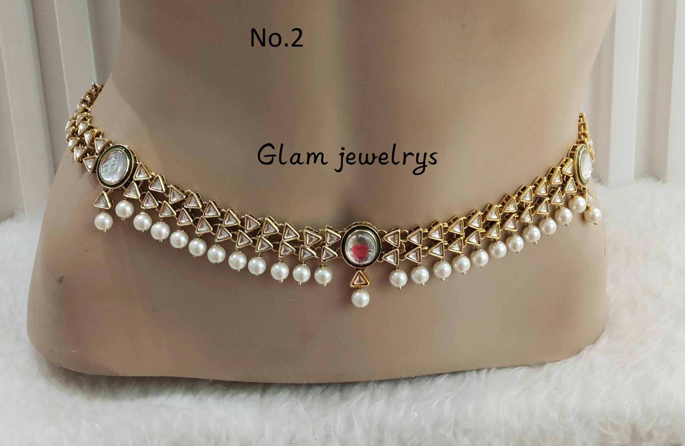 Sarees For Women Indian Waist Chain Aheli Ethnic Kundan Kamar