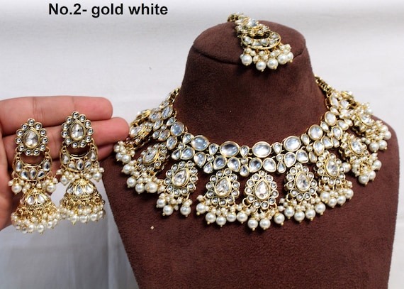 Maroon kundan deals necklace