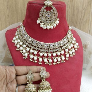 Indian Jewelry Jewellery/dark gold , green Bridal necklace Set/Bollywood Gold Plated  Indian Jewelry Jewellery Necklace Set/ origin Sets