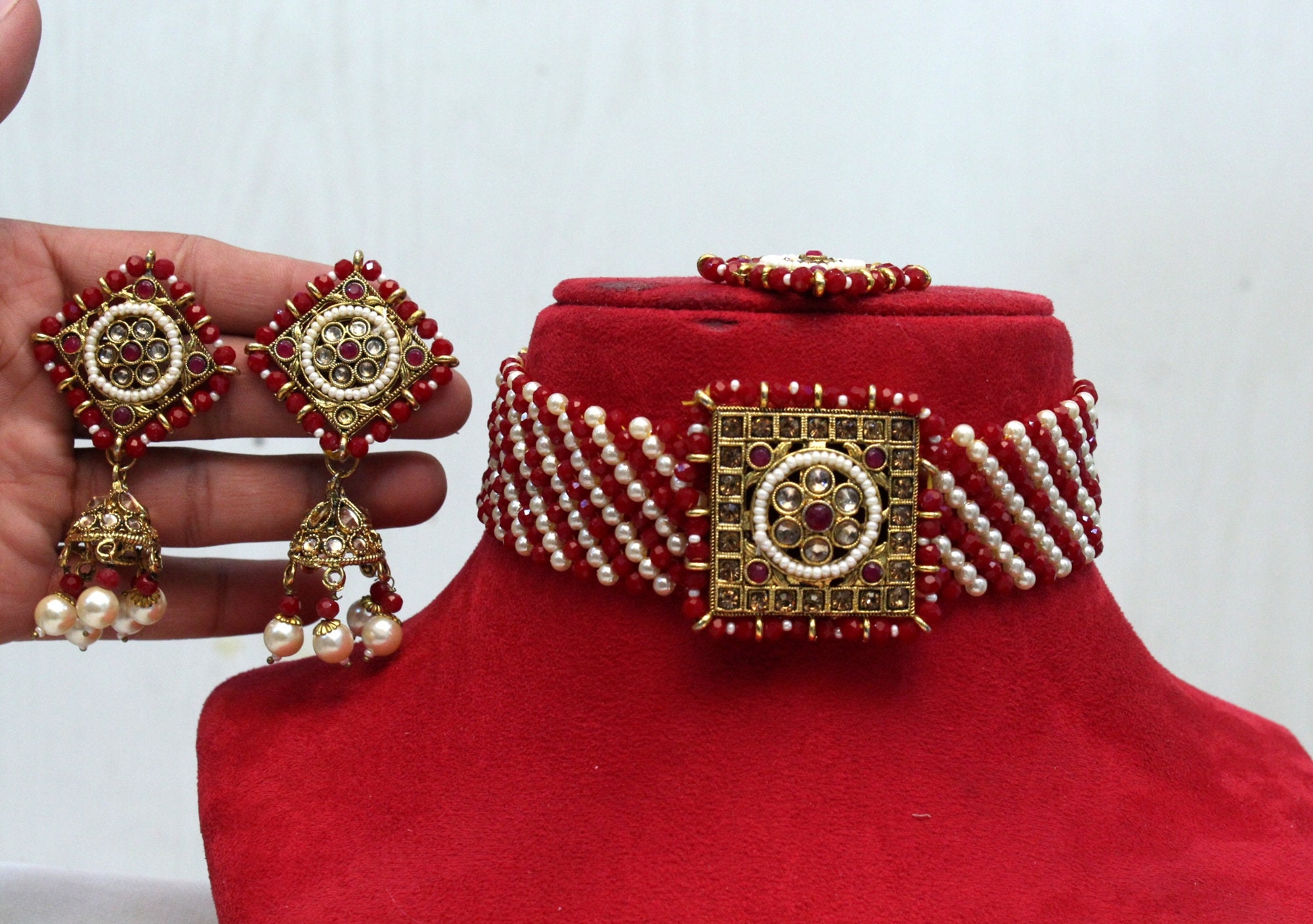 Gota patti choker best sale necklace