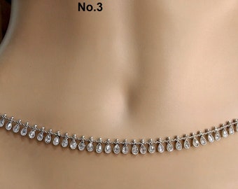 Waist Chain Belly Waist Sari Saree Chain Jewelry Indian Kamarbandh Kamarband Belt/silver Simple Body Chain beach Jewellery