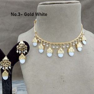 Jadau necklace Ruby, Grey punjabi muslim set/Indian jewelry pakistani punjabi jewellry patra set