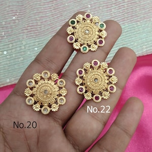 Adjustable Indian Ring Big Round/Gold Plated Finish ring/Finger rings Big round bridal wedding ring hand accessory/bridal Indian jewelry