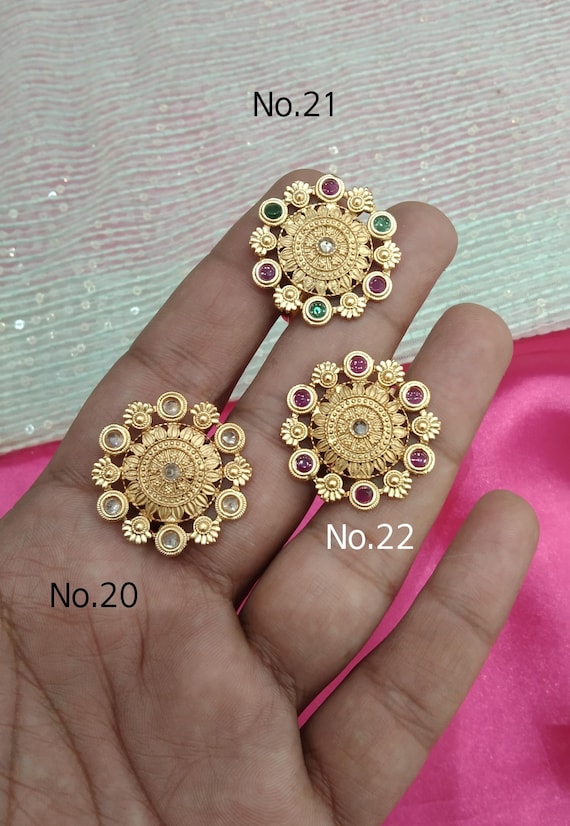 Adjustable Gold Plated Indian Ring, Big Round Bridal Jewelry - Etsy