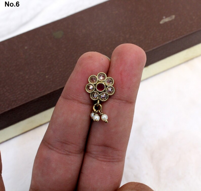 Indian Jewelry Nose Pin Clip on Clasp Wedding Nathini/non Etsy