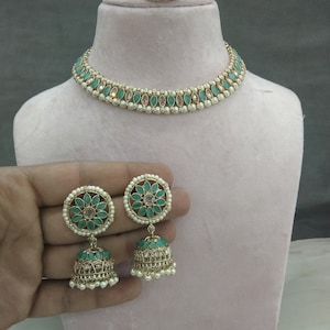 Indian Jewelry Jewellery/Dark gold  necklace Set/Bollywood Gold Indian Jewelry Jewellery Set /Bridesmaid jewelry sitara sets