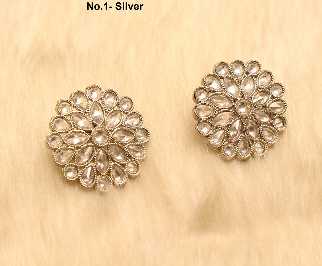 Stud Earrings Indian Jewelry/indian Stud Earrings/gold Silver Etsy