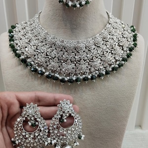 Indian Jewelry Jewellery/Semi Bridal Gold Bollywood Bride Jewelry Necklace Set/Rose Gold,Gold,Silver necklace darwin ventura Set/ bridal set
