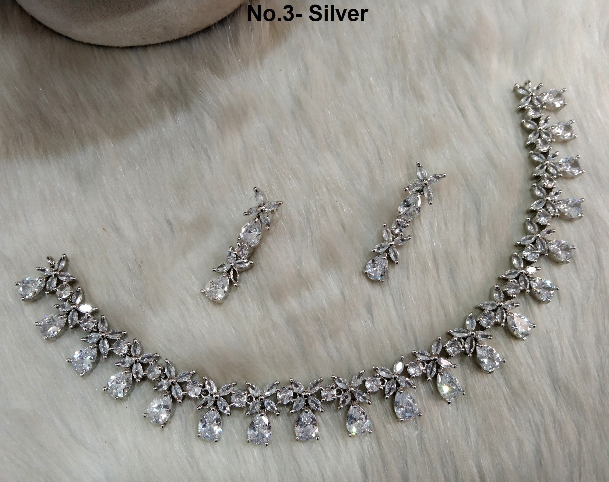 Silver necklace Set/ Silver Indian Bridal necklace set virat Jewellry –  Glam Jewelrys