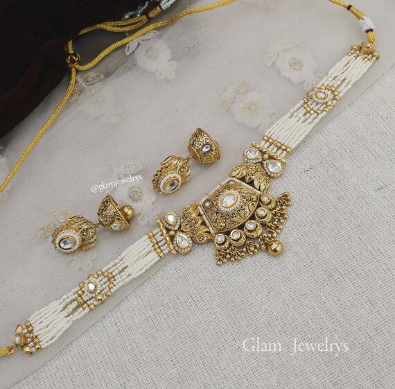 Choker necklaces deals indian gold