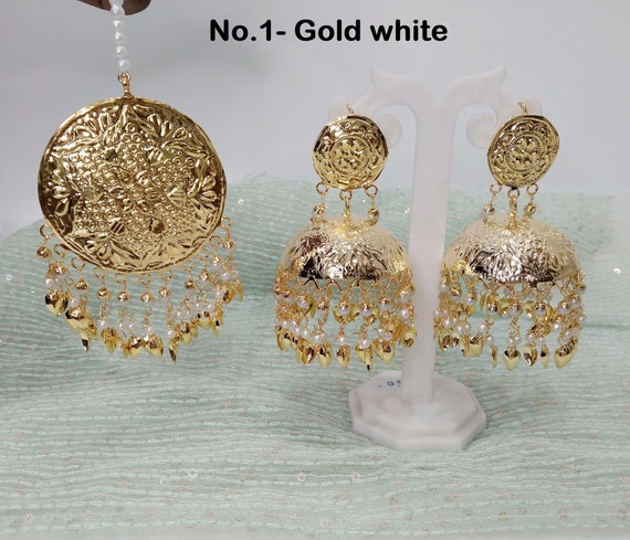Gold Drop Earrings | Gold earrings designs, Gold necklace designs, Gold  bridal earrings