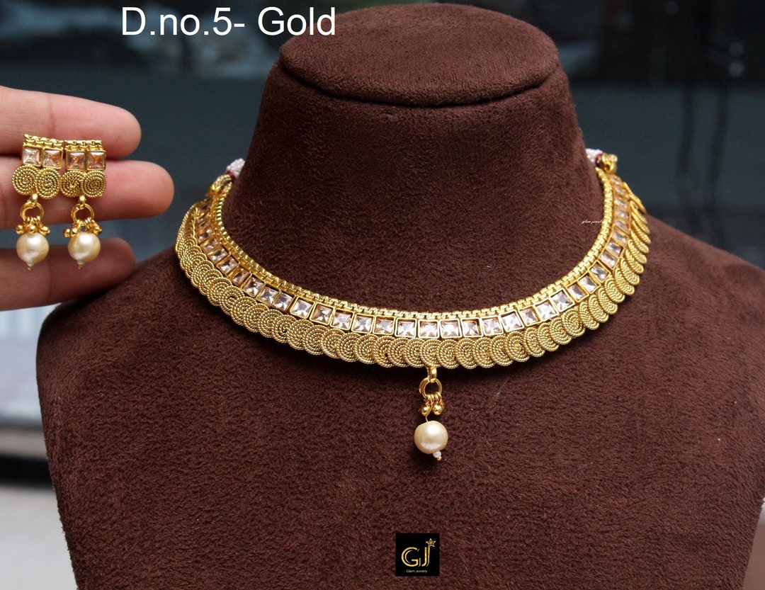 DU SUD INDIEN Campo Bijoux Traditionnel Collier Ethnique Plaqué Or