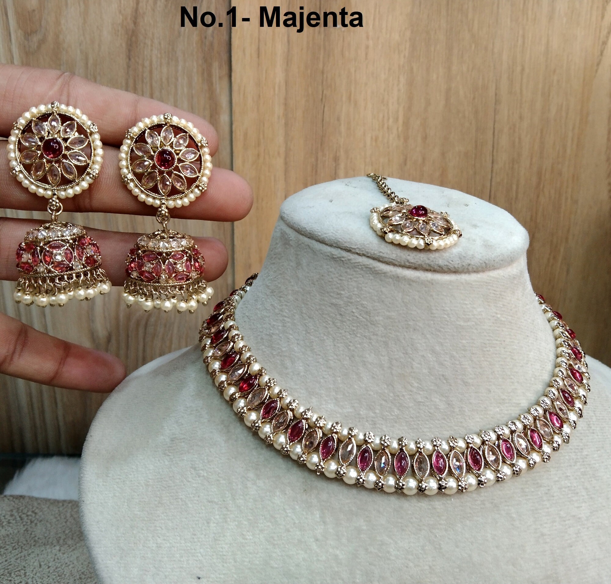 Jewar Mandi Mangalsutra Ad Gold Plated Designer Gemstone Jewelry Set