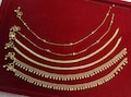 Gold Plated Indian Anklets, Bollywood Payal Jewelry (Pair)