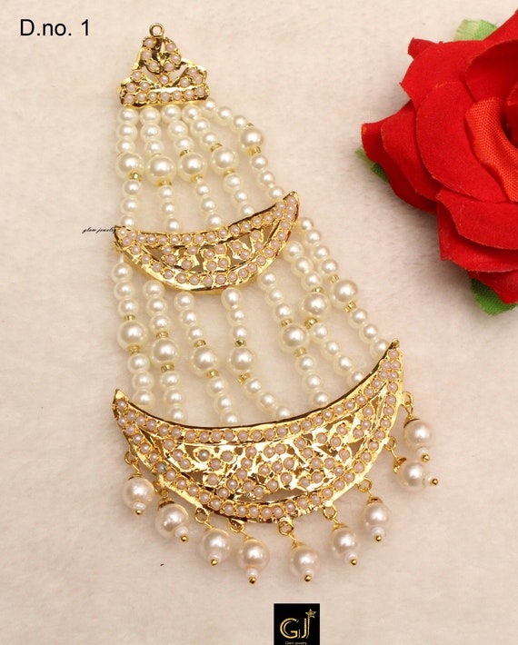 Antique Passa Jhoomer Pakistani jewelry Punjabi Jewelry Pakistani wedding jewelry Side Tikka Indian Hair jewelry Polki Passa