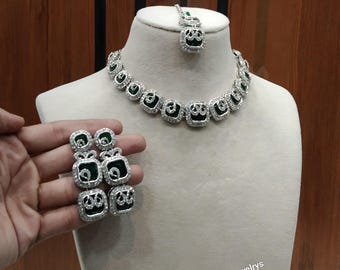 Rose Gold Bridal Necklace and Earrings Set, Handmade dani Hallie sets