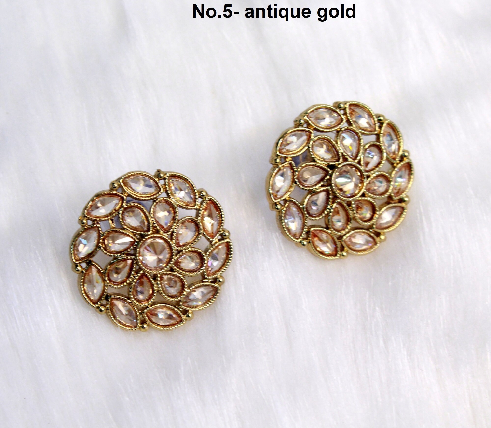 Stud Earrings Indian Jewelry/indian Stud Earrings/gold Silver Etsy