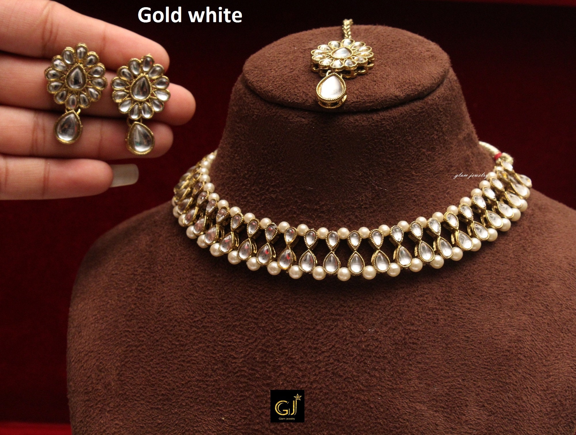 Indian Kundan Necklace Jewelry 