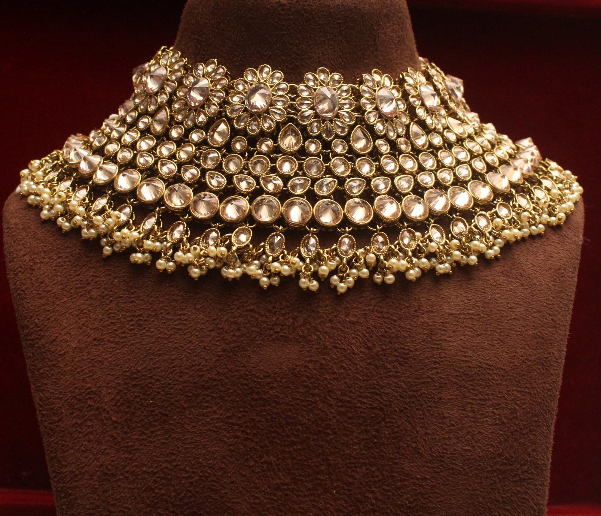 Indian Necklace Set/Choker Bridal Gold Antique Necklace Indian Etsy