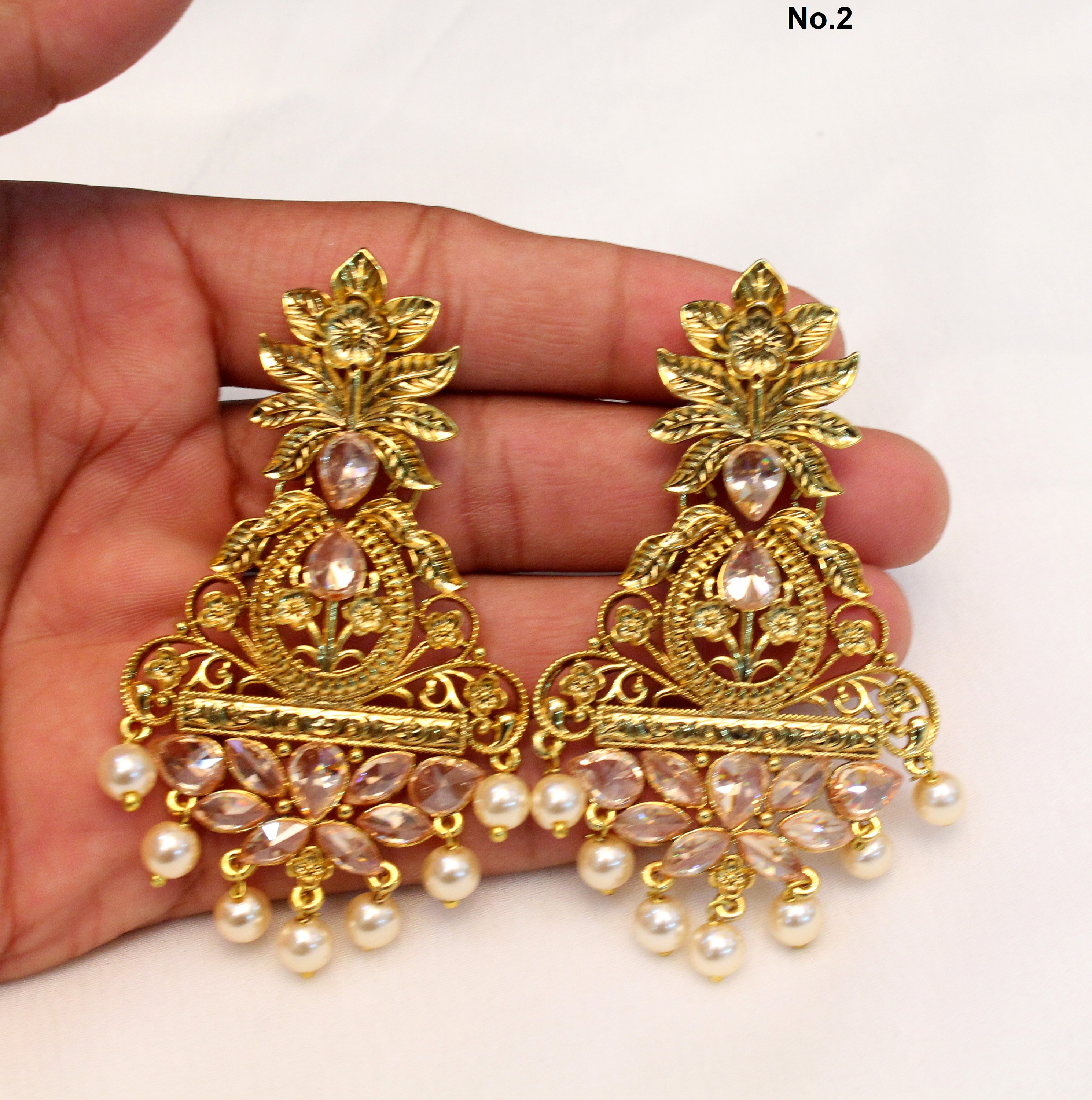 Indian Jewelry/chandbali Gold Finish Earrings Set/indian - Etsy UK