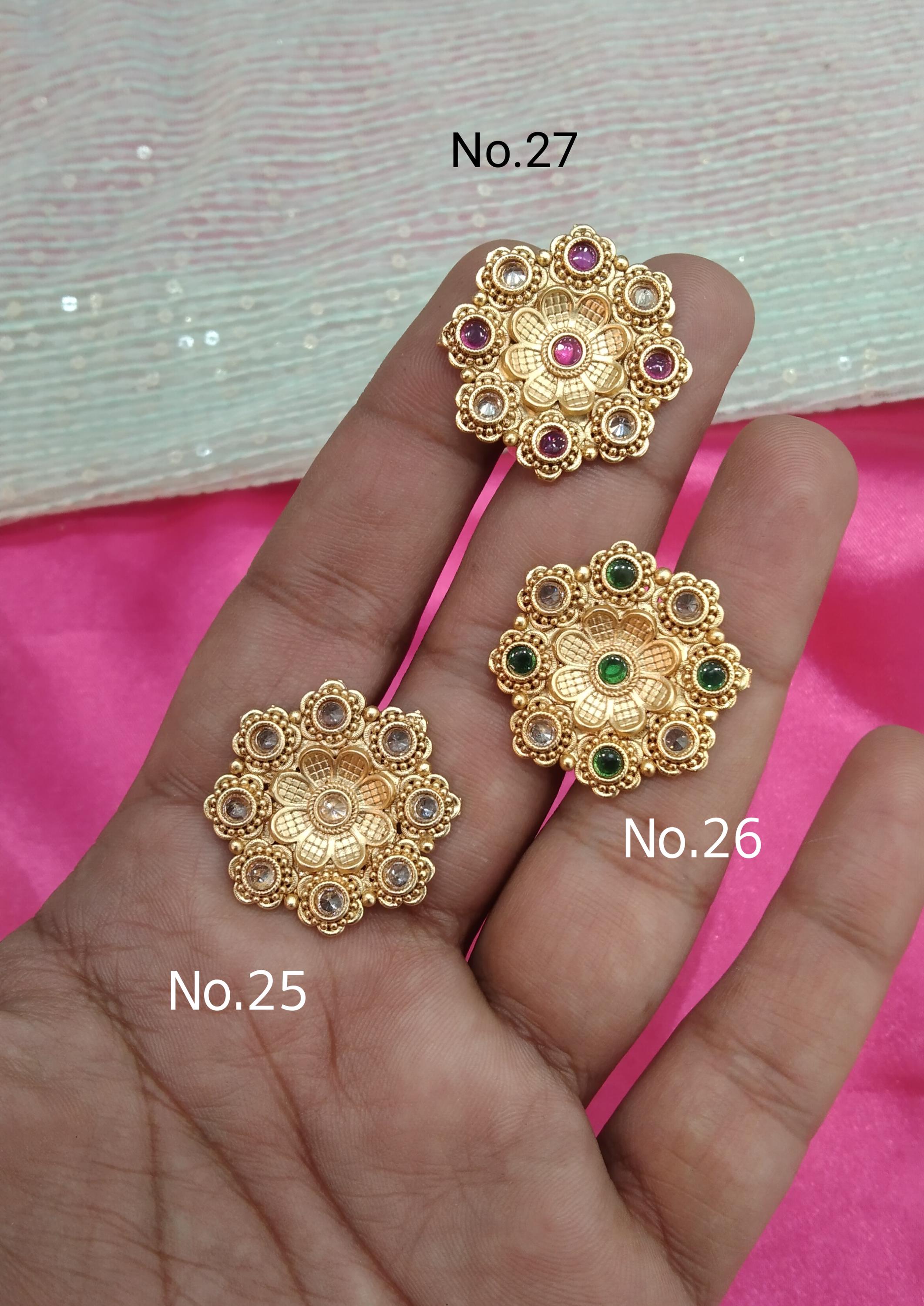 Buy Adjustable Gold Plated Indian Ring, Big Round Bridal Jewelry
