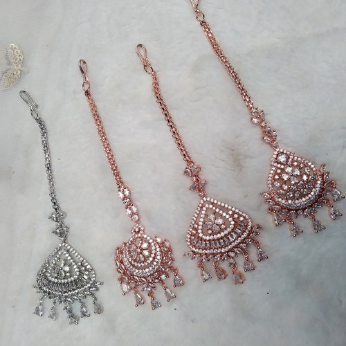 Tikka Tika Jewelry Indian Headpiece Jewelry/silver Rose Gold Etsy