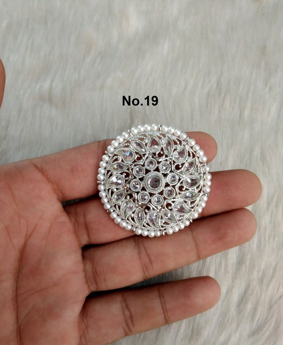 Indian Ring /Gold kundan ring/Finger rings Big round bridal ring hand –  Glam Jewelrys
