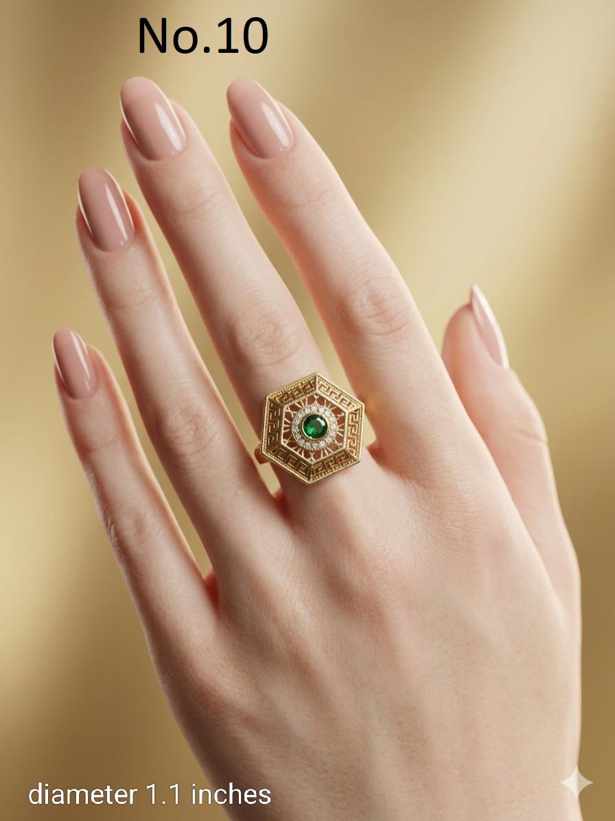 IndianJewelry ＊RINGのみ Adjustable Gold Plated Indian Ring, Big Round Bridal Jewelry - Etsy