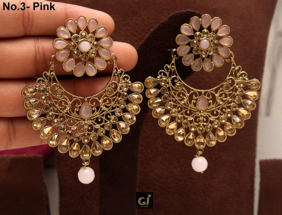 Buy Bahuballi Jhumka Earrings Bollywood Wedding Gold Earrings Danglers  Bridal Indian Jewelry Set Online in India - Etsy