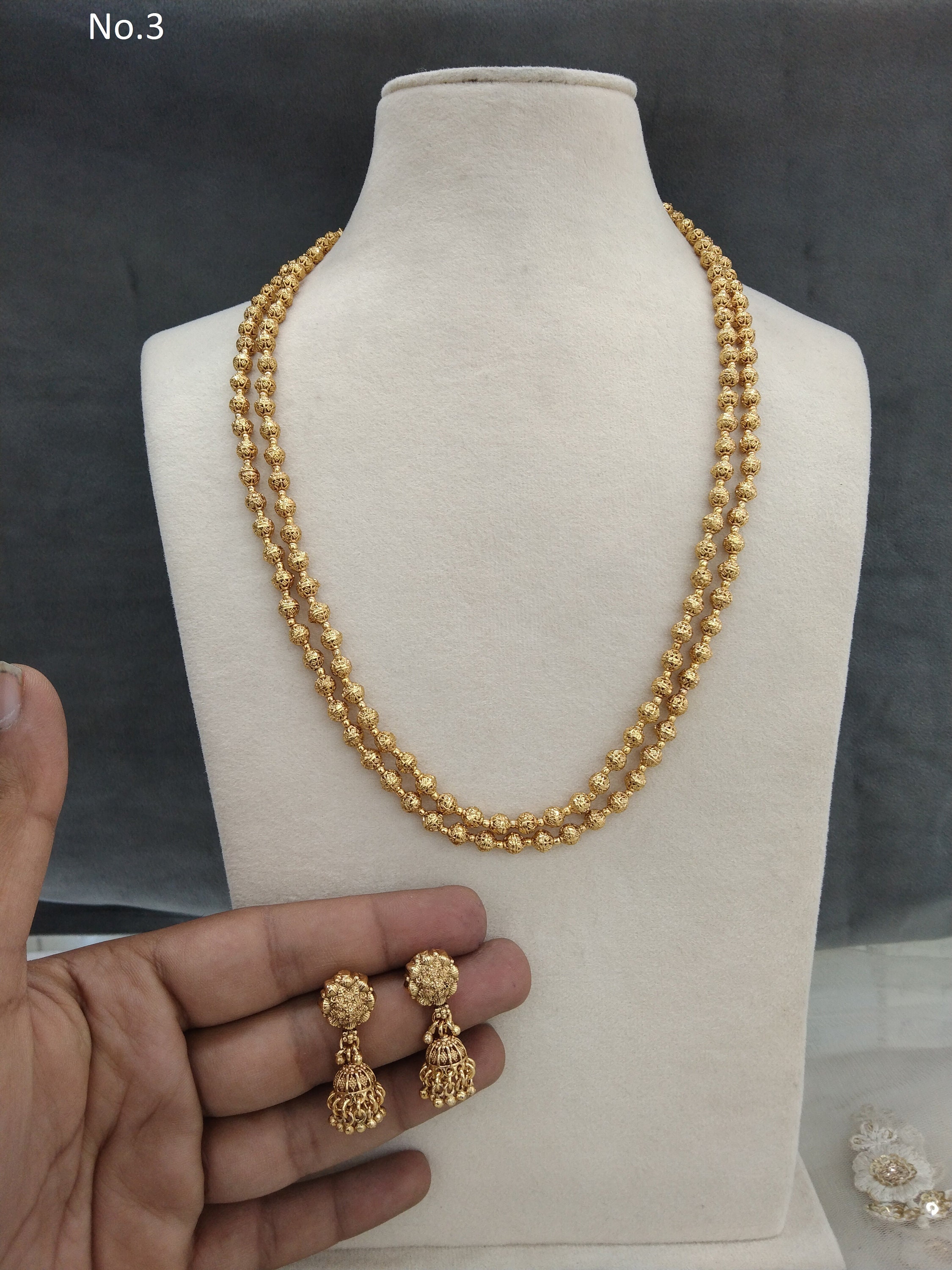 I Jewels Gold Plated Kundan Pearl Mala Necklace Set For Women - Indian Wedding & Bollywood Jewelry