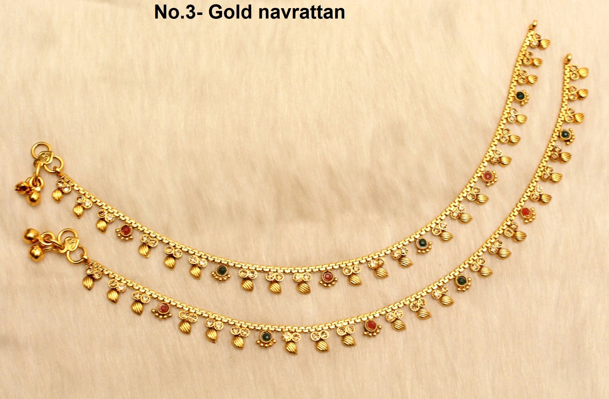 Anklets Foot Bracelet Gold Indian Payal Jhanjar Jewelry Etsy