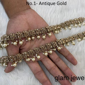 Anklets Payal Foot Bracelet Indian Dark Pair Gold Plated Anklets Foot Bracelet Payal Jhanjar Jewelry Jewellery/Traditional Bollywood Panjeb