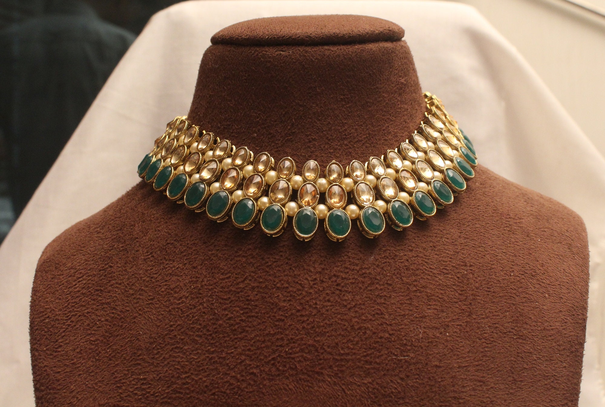 Indian Choker Necklace Jewelry Jewellery Set/Gold Etsy