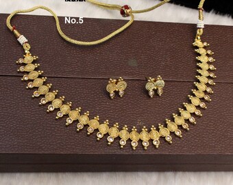 Indian Polki Necklace Set Jewelry 