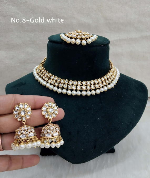 Choker Kundan placcato oro 22K: gioielli da sposa indiani di Bollywood - Italia