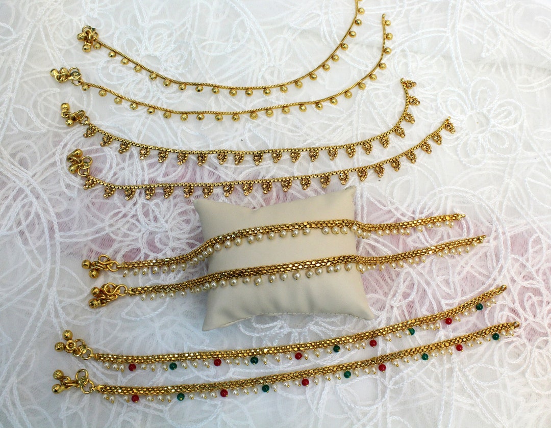 Anklets Foot Bracelet Gold Indian Payal Jhanjar Jewelry Etsy Australia