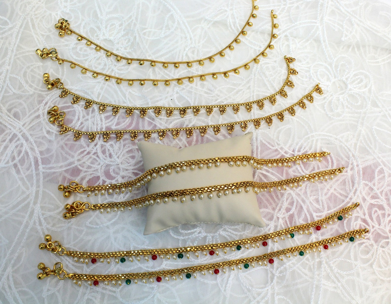 Anklets Foot Bracelet Gold Indian Payal Jhanjar Jewelry Etsy