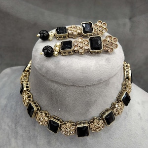 Indian jewelry Choker Set/ dark gold, pink, purple, green, Majenta, Blue choker Jewellery set /Indian choker necklace set/sam Jewellry