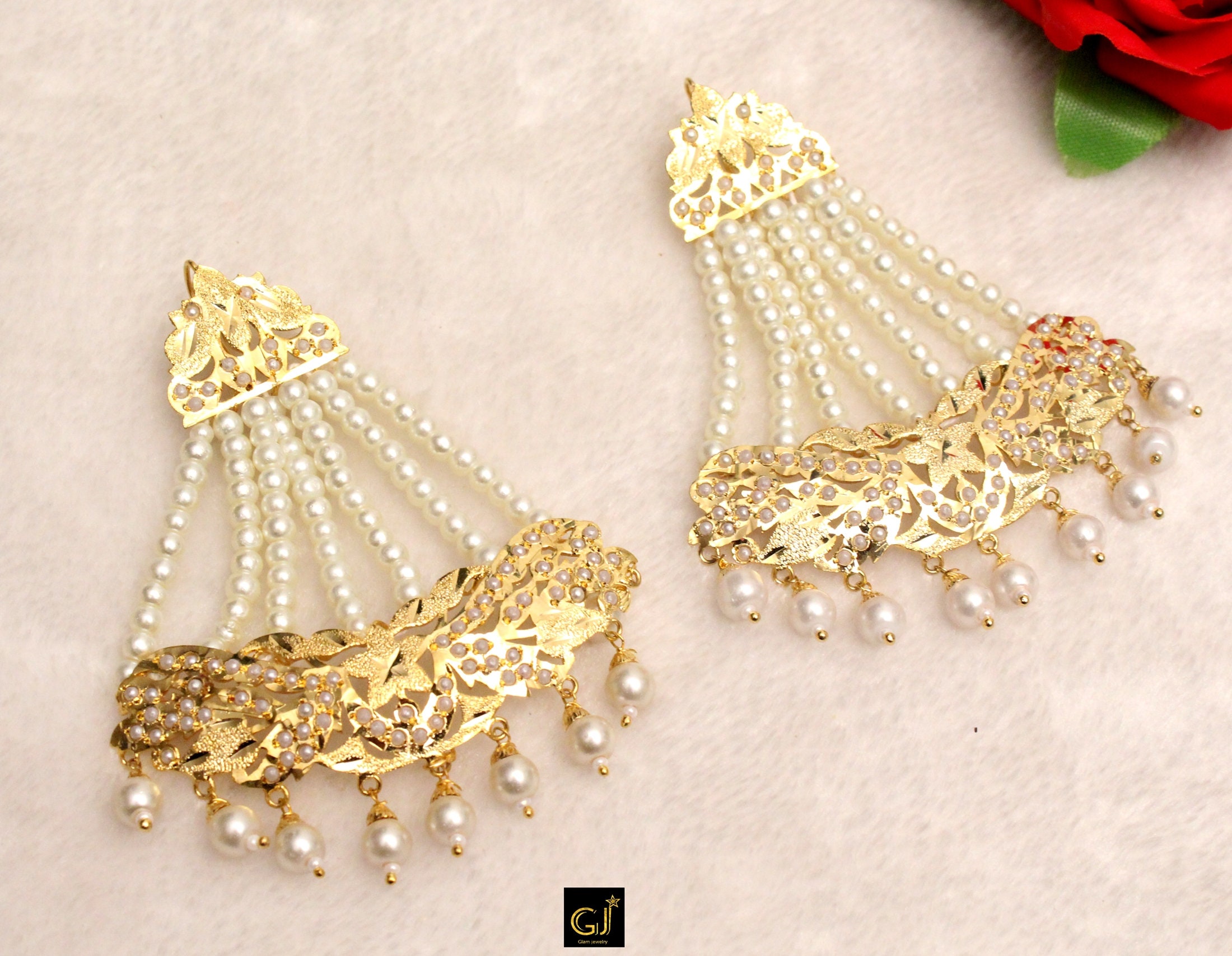 Jadau Indian Earrings Gold Plat Jhumar Earrings /Indian Big Etsy