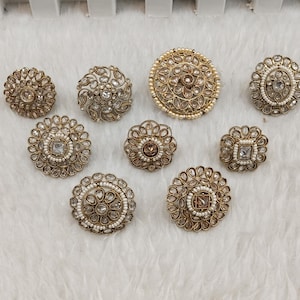 Adjustable Indian Champagne Stones Antique Gold Plated Rings /Finger rings Big round bridal wedding ring hand accessory/ Indian jewelry