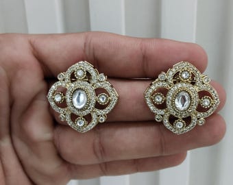 Orecchini indiani in oro bianco, gioielli Bollywood dhillon