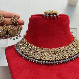 Indian Jewelry Jewellery/dark gold Bridal necklace Set/Bollywood Gold Indian Jewelry Jewellery Necklace Set/ Wedding setu Sets image 3