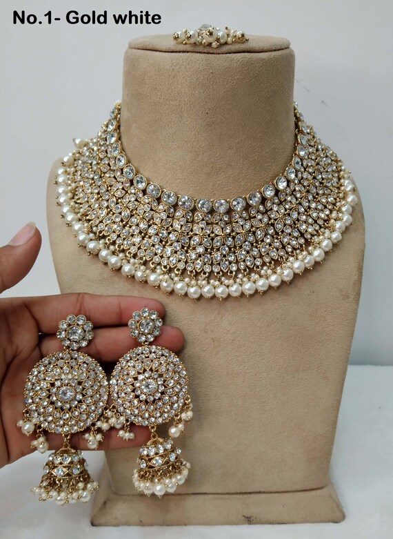 Semi bridal deals necklace set