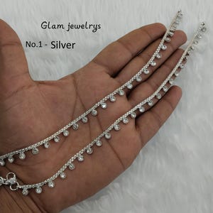 Anklets Payal Foot Bracelet Indian Rhodium silver plated Anklets Foot Bracelet Payal Jhanjar Jewelry Jewellery/Bollywood Panjeb Jewelry