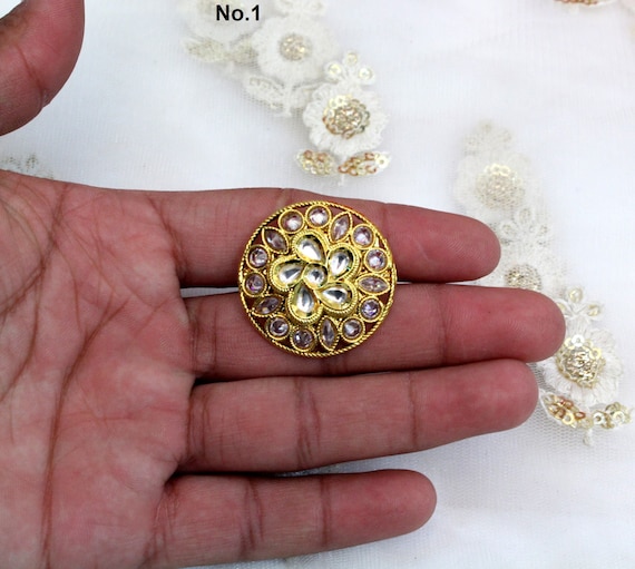 Adjustable Indian Ring Big Round gold Finish Ring finger Rings Big
