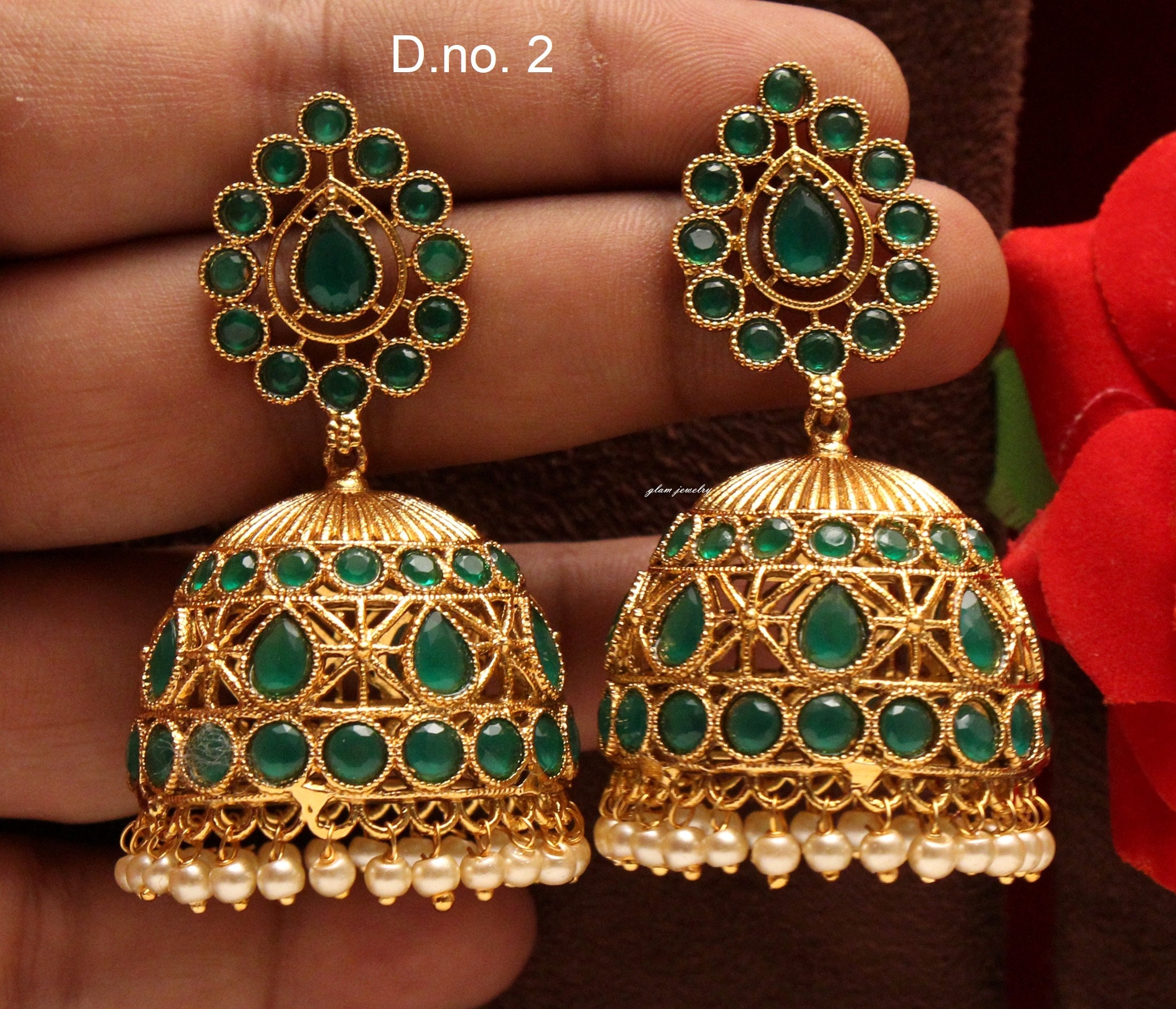 pearl jhumka set