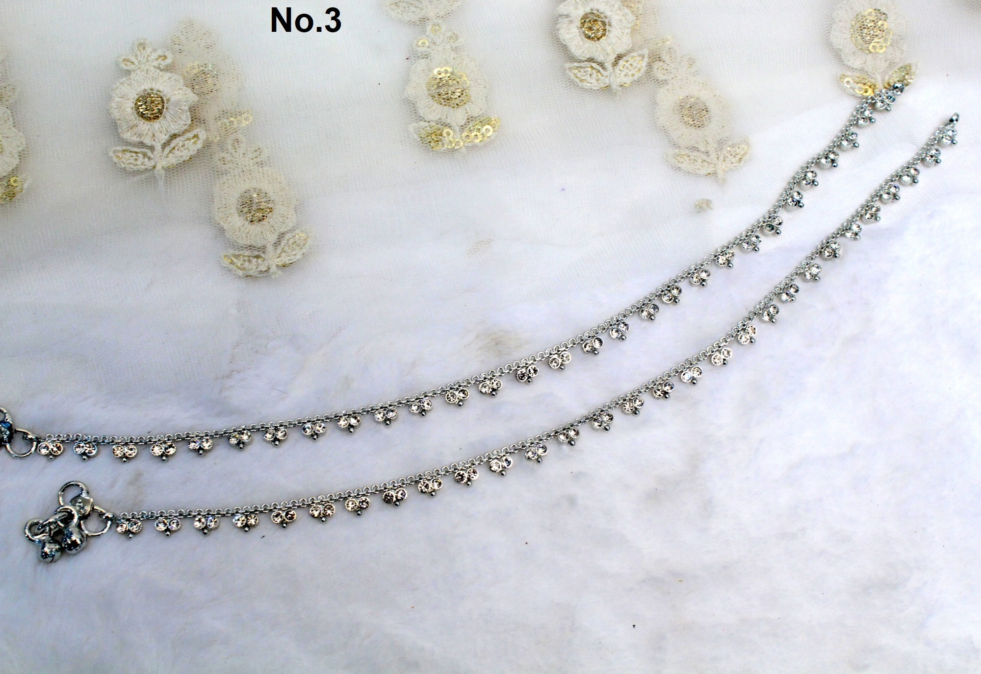 Anklets Foot Pair Bracelet Silver Indian Payal Jhanjar Jewelry Jewellery traditional Bollywood Panjeb Jewelry Etsy