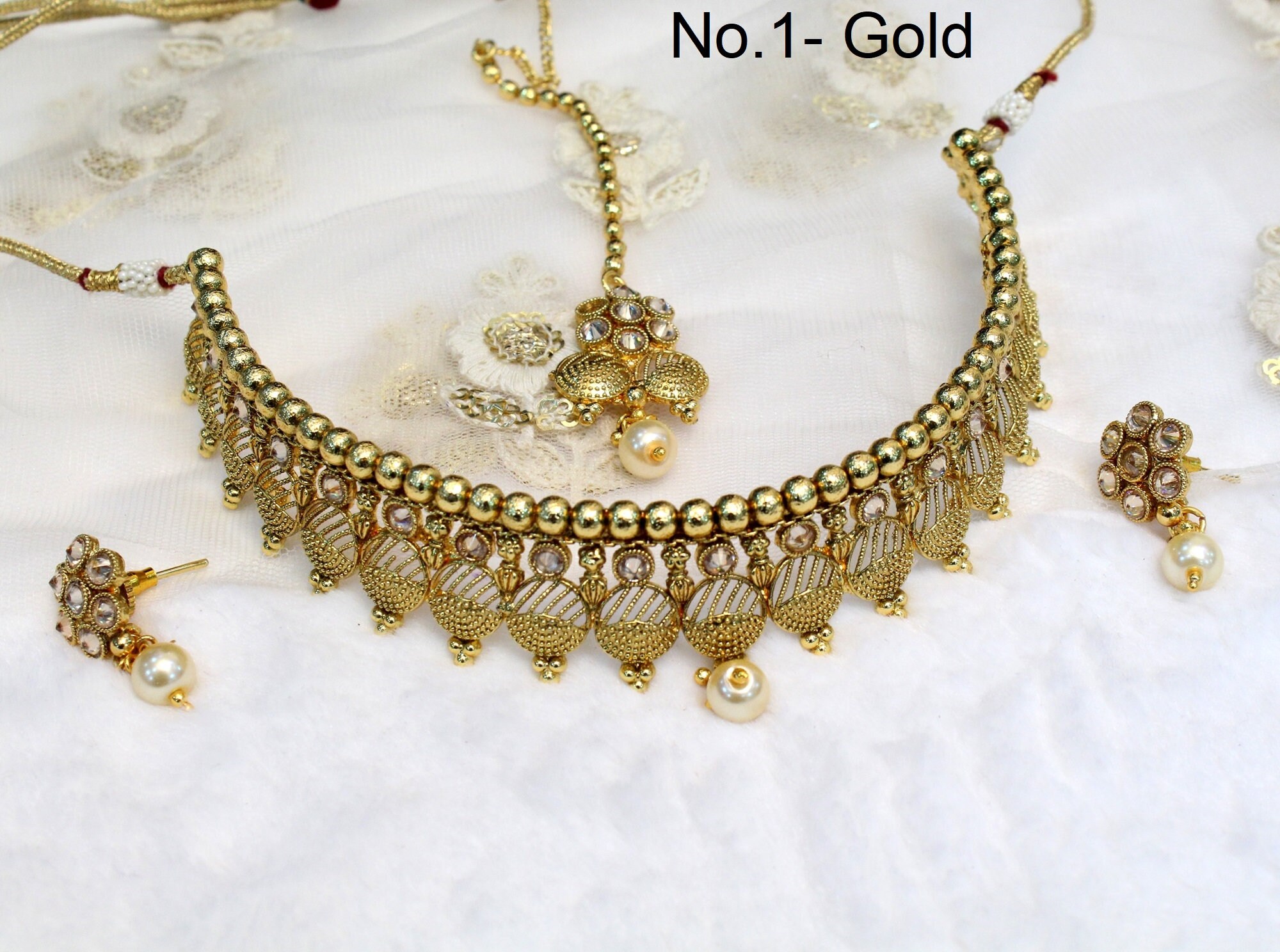 Indian Gold Jewelry Jewellery Necklace 