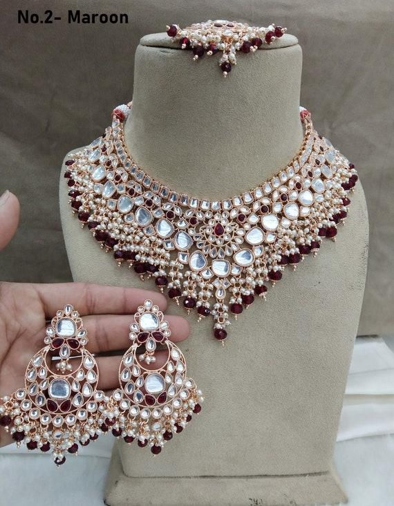 Rose gold kundan online set